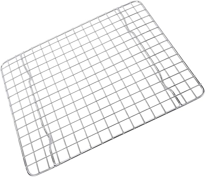Yunseity Stainless Steel Cooling Rack, Grid Wire Oven Safe Cookie Drying Rack for Baking, Heavy Duty Cooking Ideal for Roasting Cooling (25x19.5x1.5cm / 9.84x7.68x0.59in)