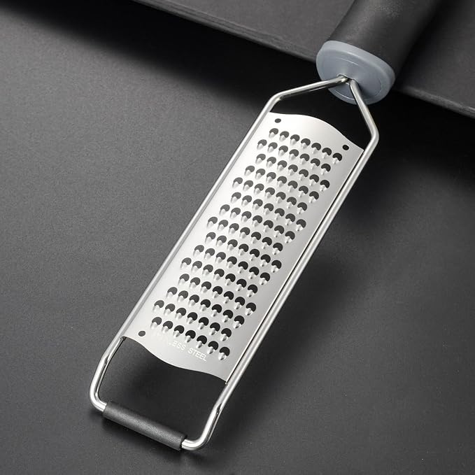 Hard Cheese Grater Hand Held Parmesan Cheese Shaver Food Shredder Tool Stainless Steel with Non Slip Rubber Foot(Heart,Black)