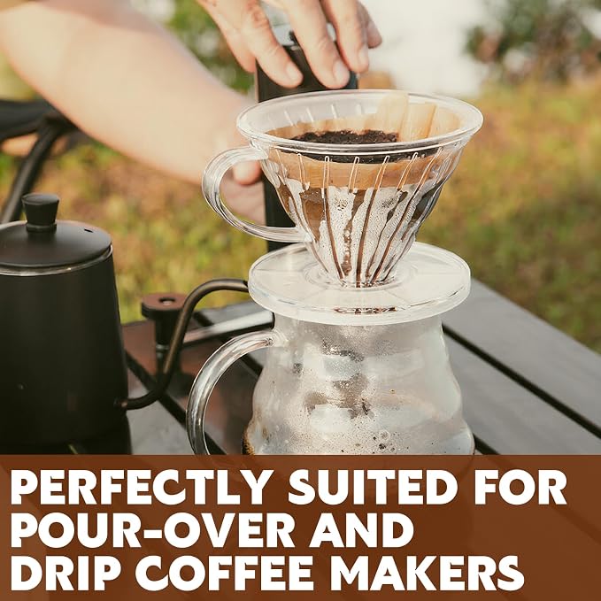 200 Count Cone Coffee Filters #2, 2 Coffee Filters Cone, Coffee Filters Disposable, Natural Unbleached Cone Paper Filter for Pour Over and Drip Coffee Maker, Suitable for Home Coffee Shop (2-4 Cup)