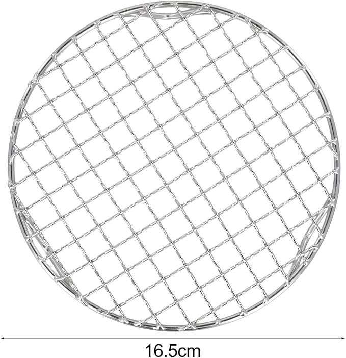 Round Cooling Baking Rack 201 Stainless-Steel Wire Oven Grill Sheet with Stable Tri-Leg Design for Baking, Roasting, Grilling, Drying and Cooling Cakes, Pies, Cookies, Pizza(16.5cm)