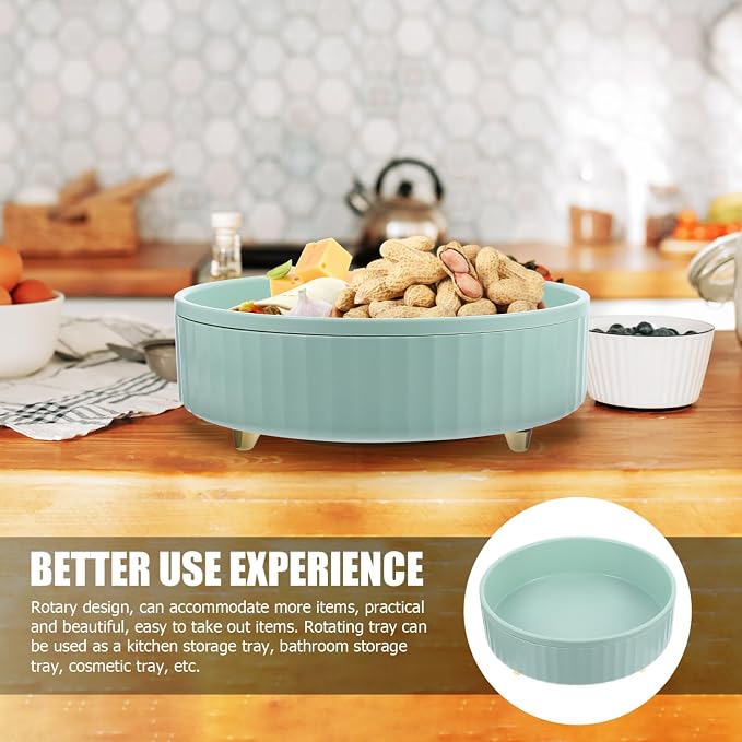 Rotating Shelf Bathroom Storage Tray Cabinet Storage Shelf Condiment Storage Rack Easoning Turntable Rack Food Serving Tray Round Tray Rotating Tray Lipstick to Rotate Desktop Pp