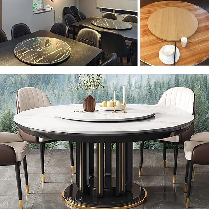 Rotating Serving Tray Round - Wooden Lazy Susan Turntable For Kitchen Dining Table Tabletop Turntable - Rotating By Hand, 360° Swivel Plate, Convenient Sharing Of All Dishes (Color : Walnut, Size :
