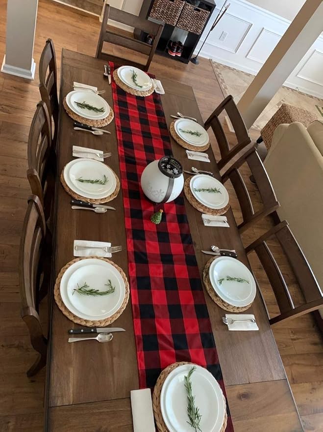 2 Pack Woven Placemats, 13.5 inches Natural Wicker Water Hyacinth Straw Braided Tablemats for Dining Table