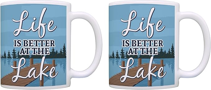 ThisWear Vacation Gifts Life Is Better at the Lake Coffee Mug Set