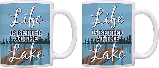 ThisWear Vacation Gifts Life Is Better at the Lake Coffee Mug Set