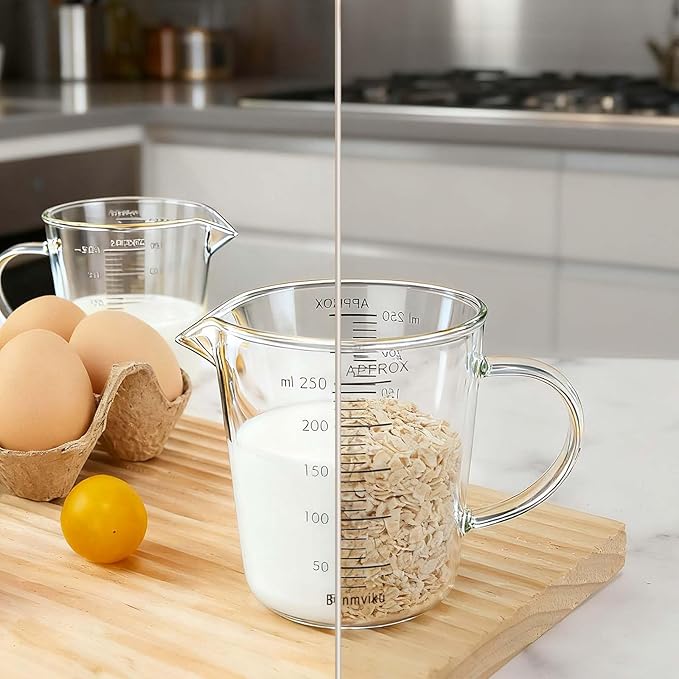 250ml/1 Cup Measuring Cup,High Borosilicate Glass Measuring Cups Liquid for Kitchen,Restaurant (250ml)