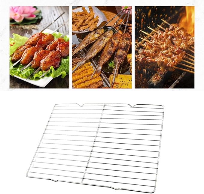 Of 2 Effective Cooling and Baking Rack Multipurpose Stainless Steel Wire Cooling for Baking and Cooking Multipurpose Wire
