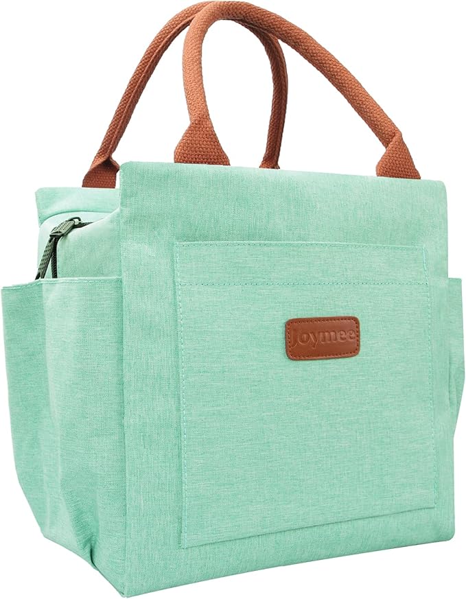 Joymee Insulated Lunch Bag For Women Reusable Lunch Box - Heather Teal | Spacious Storage, Bottle Holder & Pockets, Leakproof Insulated, for Work, Travel, Picnic, Daily Use, for Adult