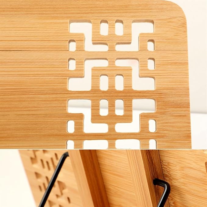 Book Stand Book Holder Tray Simple Book Holder Wooden Bookstand Multi-Functional Book Holder Height Adjustable Cookbook Stand for Kitchen (Size : M)