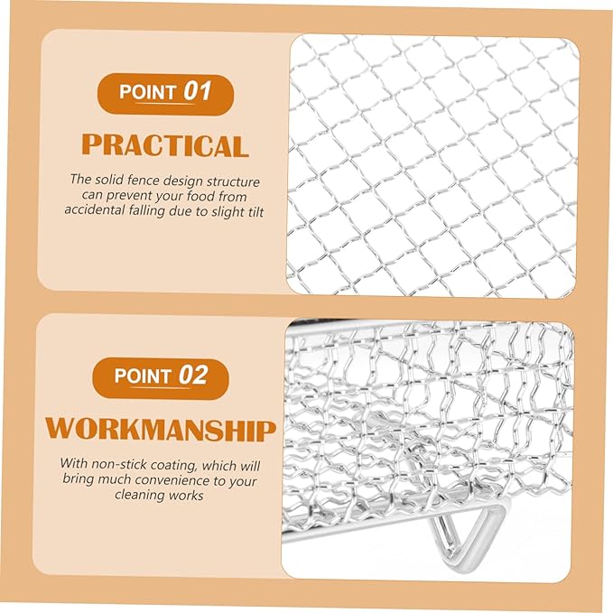 PRETYZOOM Stainless Steel Air Fryer Cooling Rack Stable Design for Cakes Cookies Muffins Multi Purpose Baking Tray for Grease Dripping Food Cooling Easy to Use