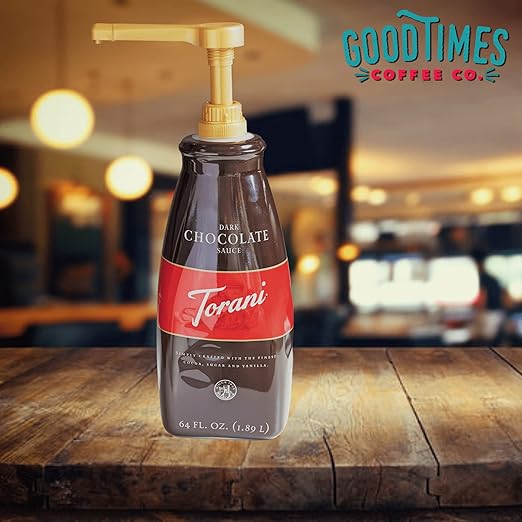 Good Times Coffee Co. Sauce Pump Dispenser for Torani 64 Ounce Bottles (Pack of 6)