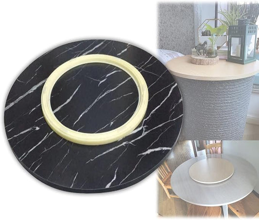 360° Turntable Round Wooden Serving Tray Plate, Smooth Running, Not Easy To Tilt, Large Turntable Lazy Susan For Kitchen, Hotel And Restaurant Tabletop Rotating Serving Plate (Color : Black, Size :