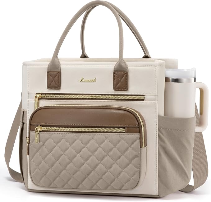 LOVEVOOK Insulated Lunch Bag Women,Wide Opening Adult Lunch Box Women with Cup Holder,X Large Leakproof Cooler Bag for Work Picnic Beach Family College Mom,Lunch Teacher Tote Bag for Gift