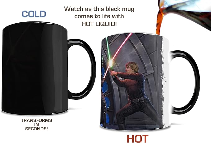 Morphing Mugs Star Wars – Luke Skywalker, Lord Palpatine, & Darth Vader – A Son's Destiny – Thomas Kinkade- One 11 oz Color Changing Ceramic Mug – Image Revealed When HOT Liquid Is Added! MMUG1214