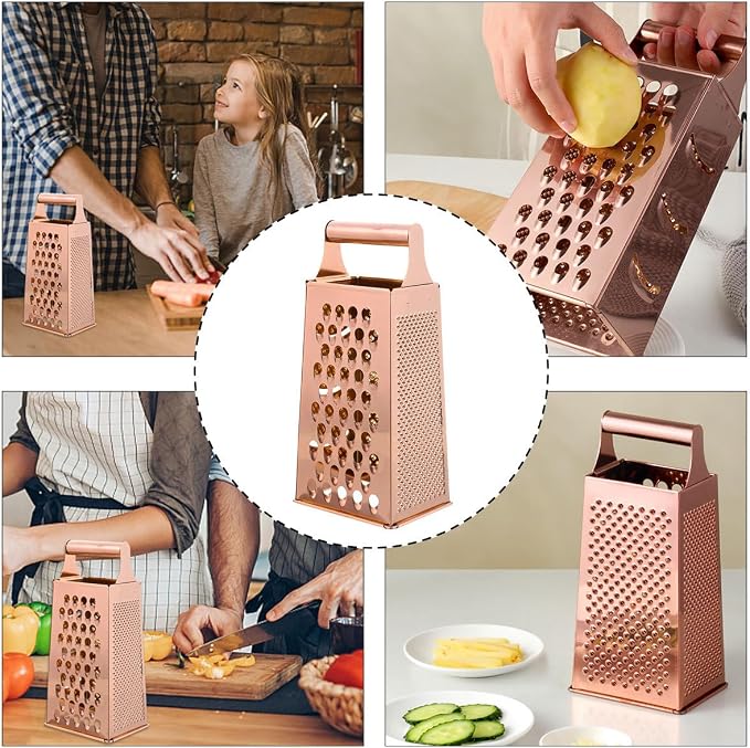 DOITOOL Vegetable Slicer 4-Sided Grater Kitchen Tool Professional Food Shredder with Safety Handle for Potatoes Carrots Cucumbers Easy Cooking 9.33X3.93X3.14In