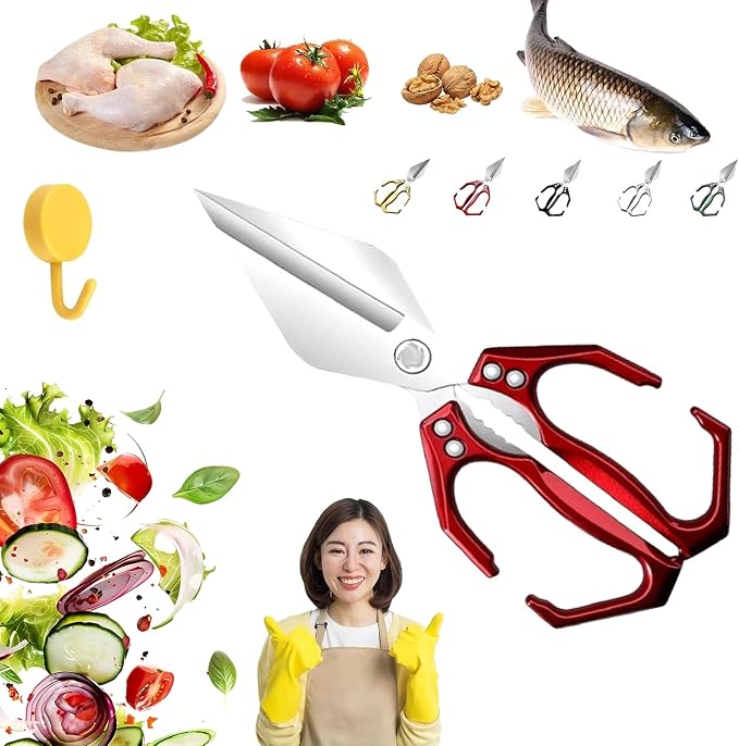 Heavy Duty Kitchen Shears, Multifunctional Heavy-Duty Kitchen Shears, Japanese Cooking Shearss for Chicken, Meat, Seafood Cutting