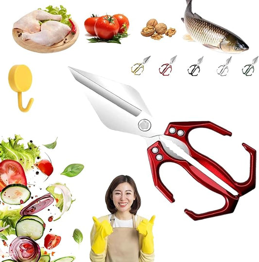 Heavy Duty Kitchen Shears, Multifunctional Heavy-Duty Kitchen Shears, Japanese Cooking Shearss for Chicken, Meat, Seafood Cutting