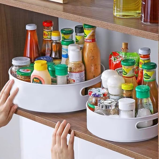 Lazy Susan Turntable 11.8 in 360 ° Rotates Multipurpose Round Turntable for Cabinet, Pantry, Kitchen, Countertop, Fridge, Bathroom Organizer (Large)