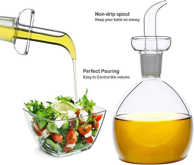 18 oz / 540 ml Glass All-Purpose Cruet, Glass Oil Decanter and Cruet (Spherical-18 oz)