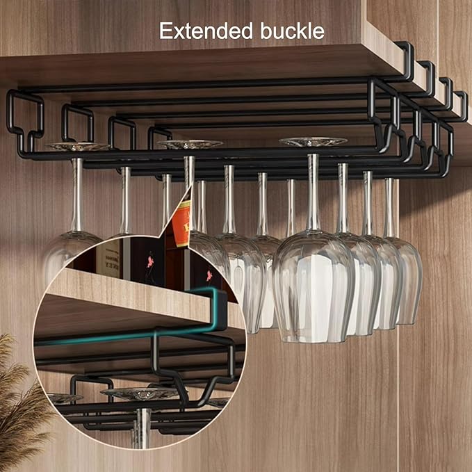 Wine Glass Rack, Hanging Wine Rack, Wine Glasses Storage Hanger Metal Organizer, Under Cabinet Wine Glass Rack, For Living Room, Dining Room, Kitchen