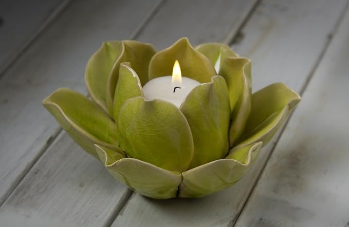 HomArt Lotus Tea Light Holder, Pink