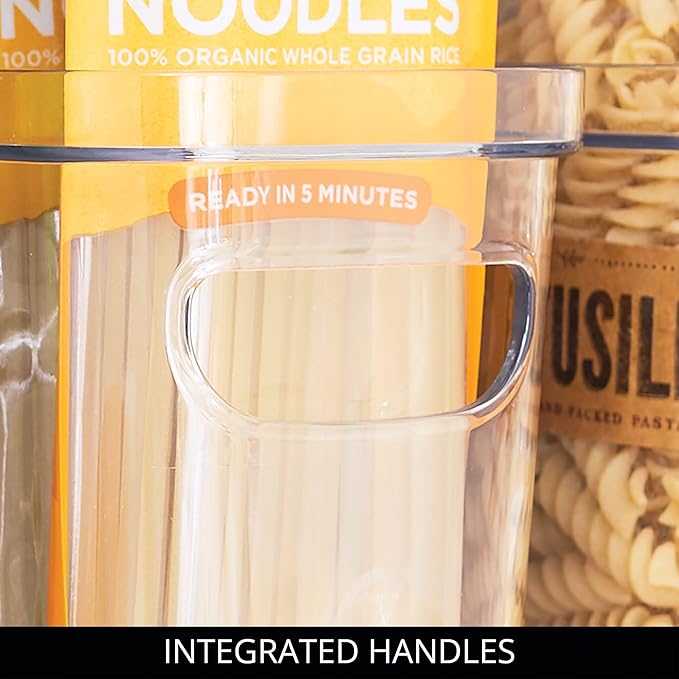 iDesign Plastic Pantry Bin for Kitchen Organizing - Storage Bin with Handles - Set of 2 - Clear