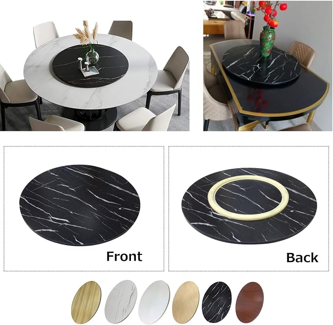 50-100cm Rotating Serving Plate Round Wooden Turntable - For Hotel Banquet Home Kitchen Dining Room Table Top Turntable, 360° Smooth Rotational, Easy To Share All Food (Color : Walnut, Size : Ø700mm
