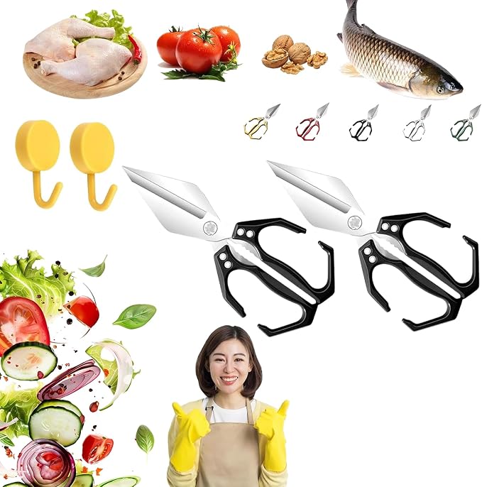 Heavy Duty Kitchen Shears, Multifunctional Heavy-Duty Kitchen Shears, Japanese Cooking Shearss for Chicken, Meat, Seafood Cutting