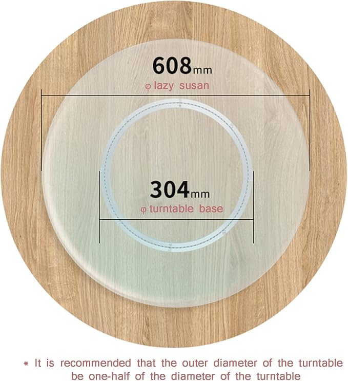 HORV Turntable Bearing Round Rotating Lazy Susan Hardware Round Swivel Plate Table Turntable Accessories Large Tray Stand Kitchen Tabletop Organizer Silent Heavy Loads for cake decor TV stand (Size :