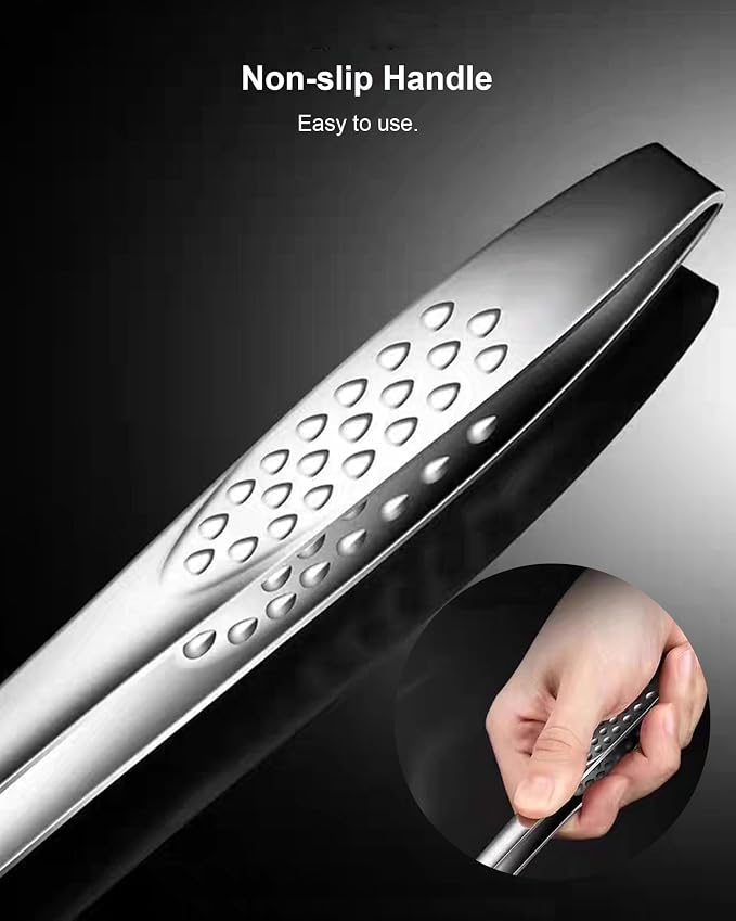 4 Pcs 11 Inches Korean BBQ Tongs Stainless Steel Grill Tongs Cooking Tweezers Japanese Barbecue Tong Kitchen Tong For Cooking Pasta Salads Buffet Food Serving