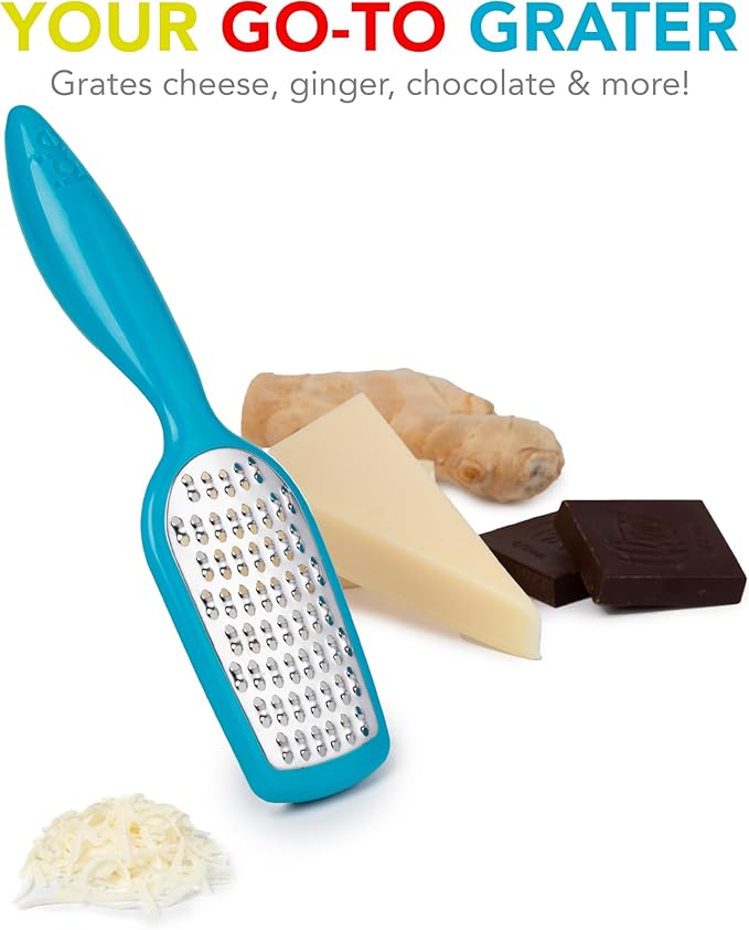 Joie Hand Grater, Compact Shredder with Ergonomic Handle, Ideal for Cheese and Vegetables, Stainless Steel, Great Gift for Home Chefs, Colors May Vary