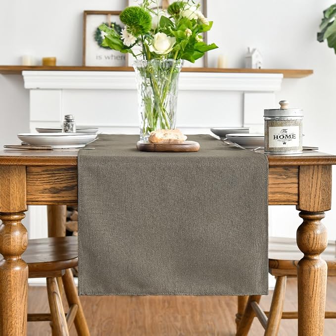 Artoid Mode Coffee Brown Table Runner, Seasonal Fall Washable Kitchen Dining Table Decoration for Home Party Decor 13x36 Inch