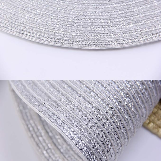 SHACOS Silver Glitter Round Placemats Set of 6 Sparkle Bling Place Mats Glitz Table Mats for Holiday Home Party Wedding Festive Table Decoration (6, Silver)