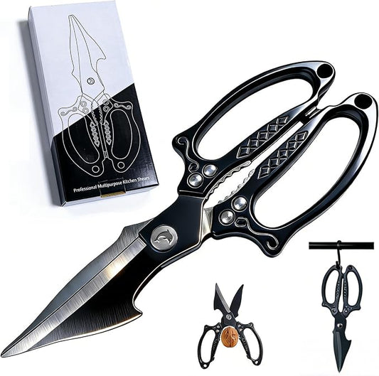 Titanium Kitchen Shears Heavy Duty Stainless Steel Multipurpose Scissors for Chicken, Meat, Poultry & Seafood, Premium Sharp Kitchen Food Scissors