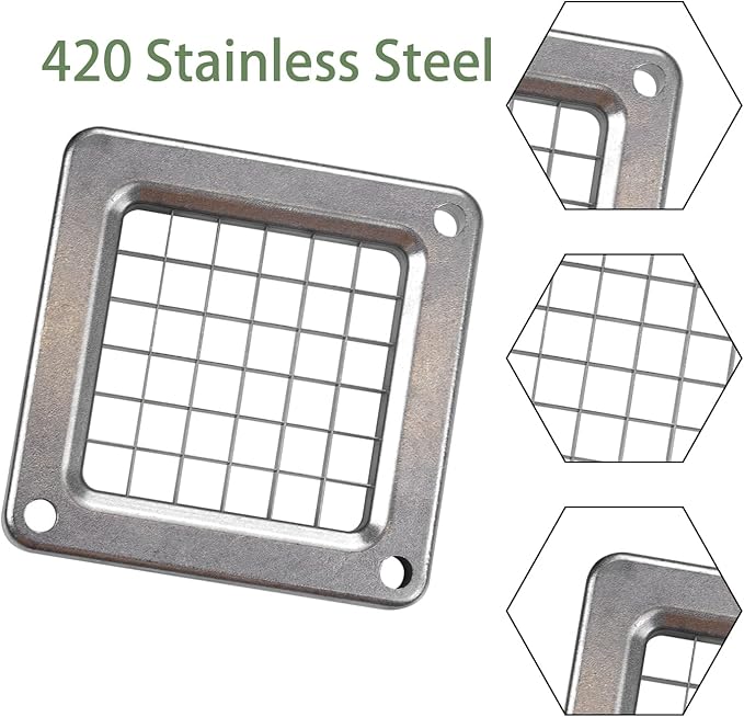 Commercial French Fry Cutter Stainless Steel.Potato Cutter for French Fries with 3/8 and 1/2Inch Blade, Commercial French Fry Cutter Manual Potatoes Cutting Machine with Suction Feet.