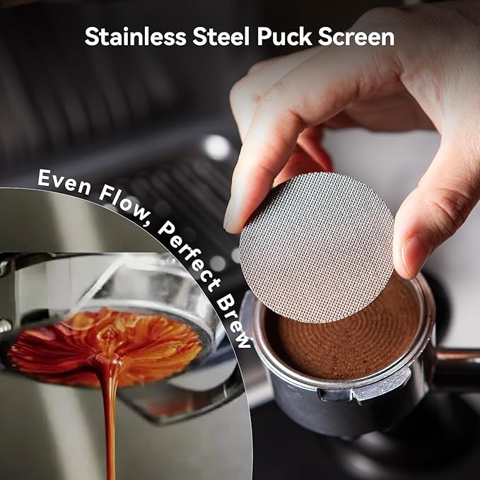 58mm Espresso Accessories Kit – Coffee Distributor & Tamper Leveler, WDT Tool, Dosing Funnel and Puck Screen Espresso Tools, 58mm Espresso Machine Accessories Set
