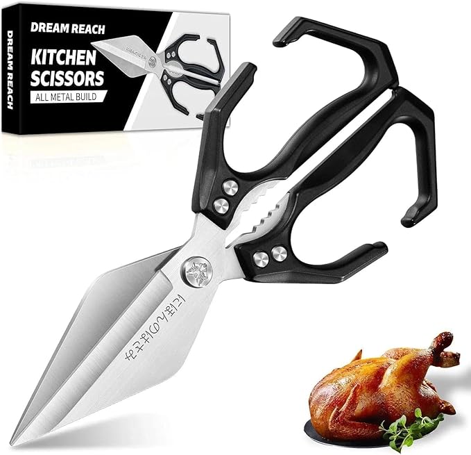 Dream Reach Kitchen Shears for Food Heavy Duty Poultry Shears with Ergonomic Handle, Japanese High-Carbon Steel Culinary Scissors for Chicken, Meat, Seafood, Bone Cutting, Christmas Gifts for Men