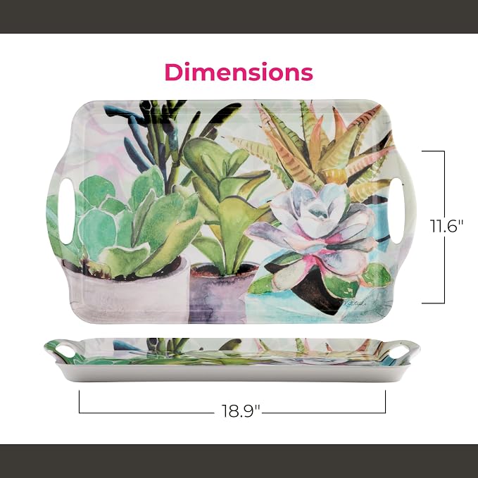 Pimpernel Succulents Large Handled Tray