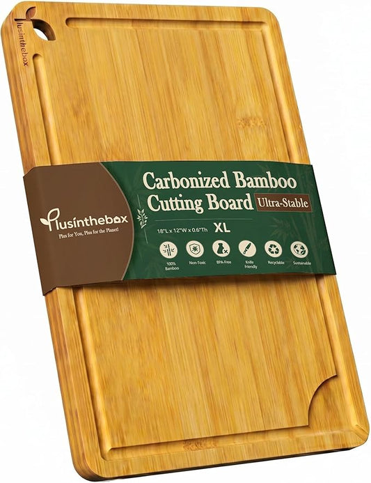 Bamboo Cutting Board Set with Holder, Wooden Chopping Boards for Kitchen Meal Prep, Compact Cutting Boards for Small Kitchen, Apartment and Daily Cooking