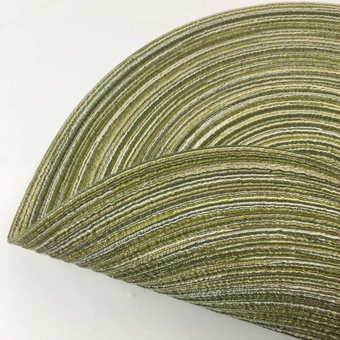 Red-A，Placemats,Round Placemats for Dining Table Set of 6 Woven Heat Resistant Non-Slip Kitchen Table Mats Diameter 14 inch(Green)