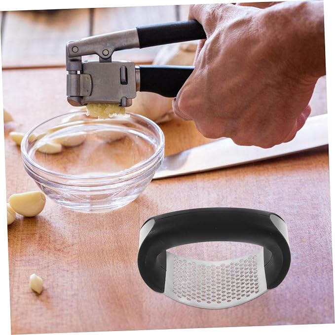 VALICLUD Manual Garlic Press Crusher Stainless Steel Mincer Tool Wide Handle for Easy Crushing for Home Cooking and Kitchen Use