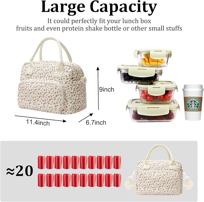 MEXS Insulated Lunch Bag for Women Men Large Reusable Lunch Box Adult Leakproof Portable Cooler Tote Bags for Work Picnic