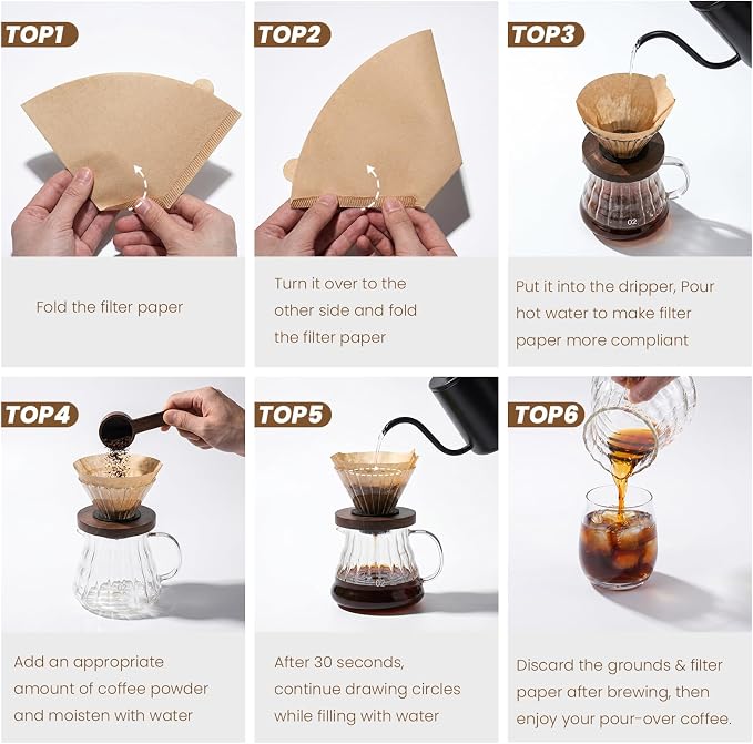 200 Count #4 Cone Coffee Filters, Unbleached Natural Paper Coffee Filters for 8–12 Cup Coffee Makers, Disposable #4 Cone Filters Compatible with Ninja Cuisinart, Drip Coffee Maker & Pour Over Brewers