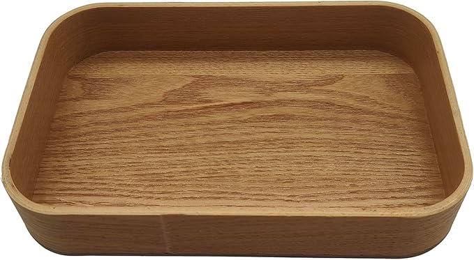 Wooden Serving Tray with Handles and 2 Compartments(15in+9.5in),Wooden Breakfast Tray Wooden Trays for Bed, Lunch, Dinner, Appetizers, Patio, Ottoman, Coffee Table, BBQ, Party –Great for Lap &Couch
