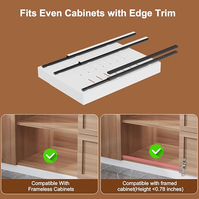 Expandable Pull Out Drawer for Cabinets, 21" Deep, Adjustable 12–20" Width – Magnetic Dividers, Optional Riser, Heavy-Duty 3-Rail Glide, No-Drill Roll-Out Shelf Organizer for Kitchen, White