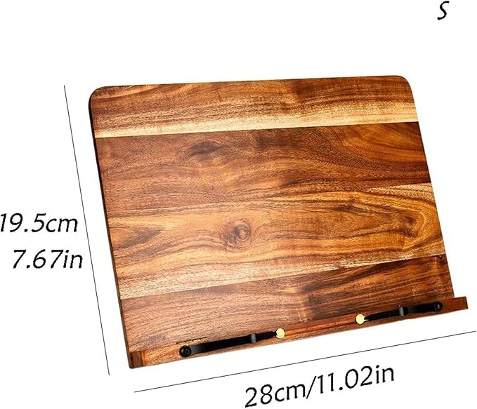 Book Stand Book Holder Tray Wooden Simple Reading Rack Book Holder Practical Small Bookshelf Multi-Function Desktop Music Shelf Cookbook Stand for Kitchen (Size : S)