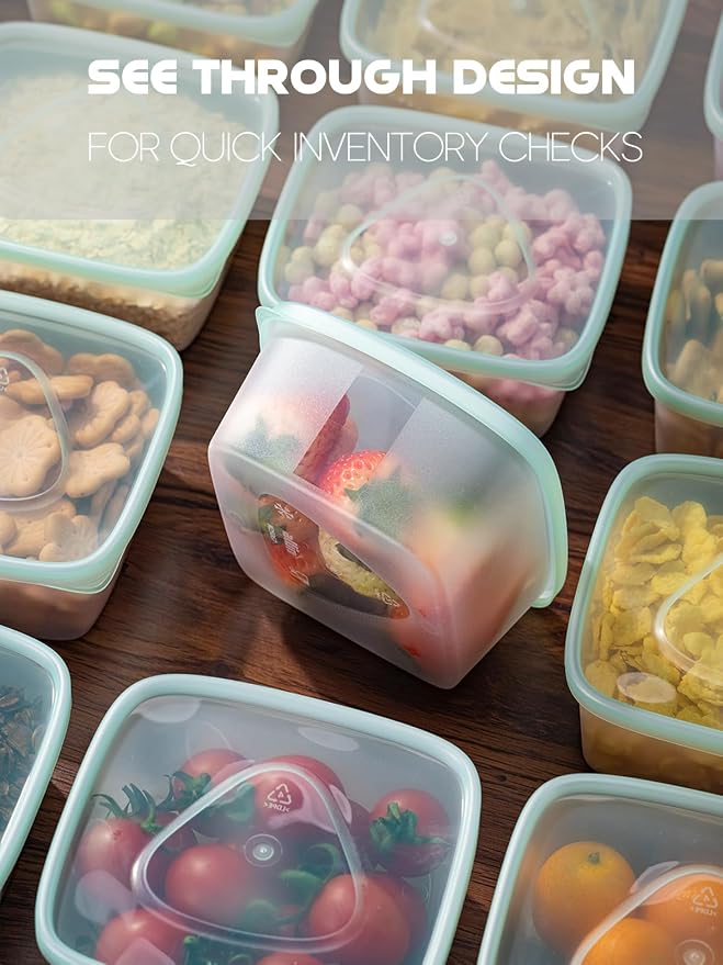 LivLab Mker 20 PCS Food Storage Containers with Lids - Reusable Meal Prep Containers Bpa-Free Freezer Lunch Boxes for Leftovers, Snack, Fruits, Salad - 10Sets | 20 fl oz | 2.5 Cups