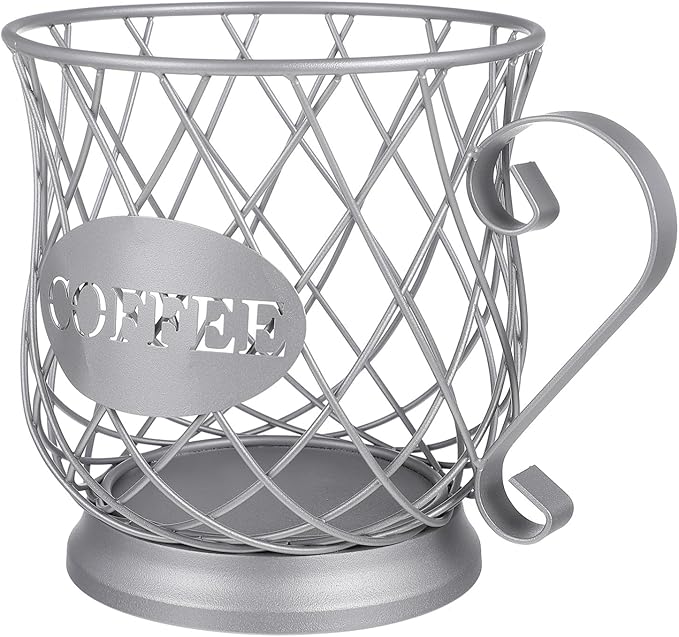 Cabilock Practical Coffee Storage Holder Organizer Mug Metal Basket for Capsules and Snacks