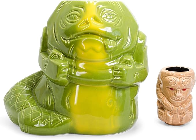 Geeki Tikis Star Wars Jabba The Hutt & Bib Fortuna Mugs | Official Star Wars Collectible Tiki Style Mug Set | Includes A 40-Ounce Jabba Mug & 2.5-Ounce Bib Fortuna Mini Muglet