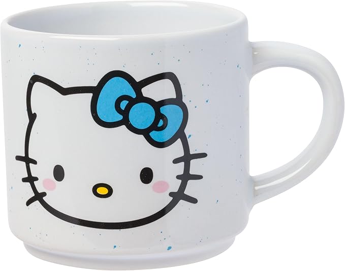 Silver Buffalo Sanrio Hello Kitty Faces and Hearts 4pc Ceramic Mug Stack Set, 10 Ounces